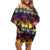 Hawaii Hibiscus Palm Tree Sunset Family Matching Off Shoulder Short Dress and Hawaiian Shirt Tropical Style - Polynesian Pride