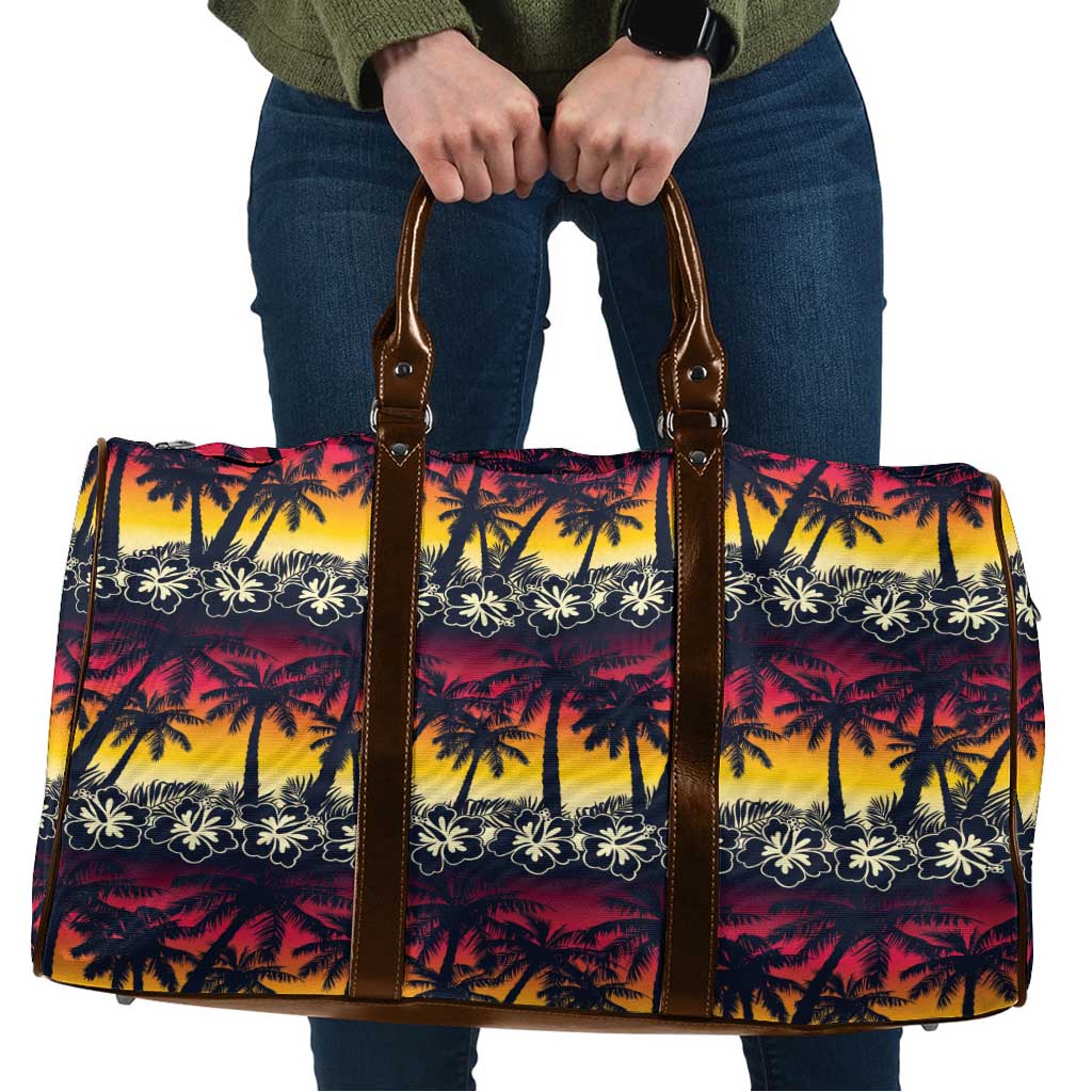 Hawaii Hibiscus Palm Tree Sunset Travel Bag Tropical Style - Polynesian Pride