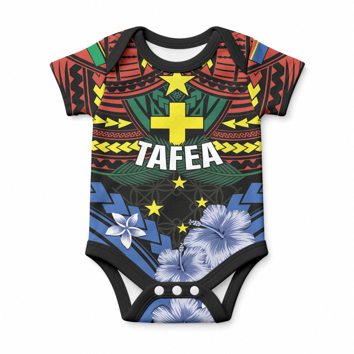 Personalised Vanuatu Tafea Province Baby Onesie Unique Tropical Tribal Pattern LT01 Colorful - Polynesian Pride