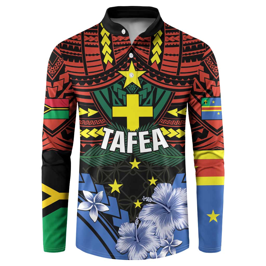 Personalised Vanuatu Tafea Province Button Sweatshirt Unique Tropical Tribal Pattern