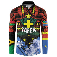 Personalised Vanuatu Tafea Province Button Sweatshirt Unique Tropical Tribal Pattern
