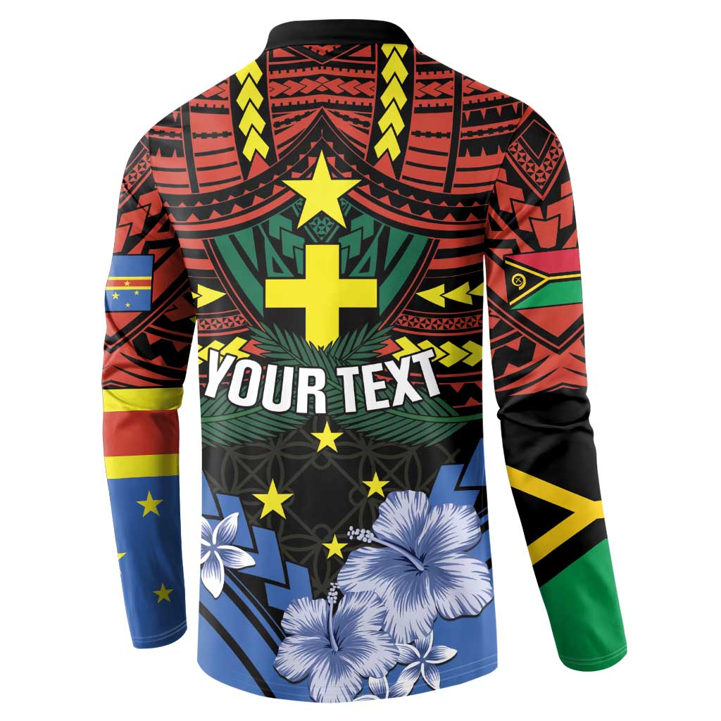 Personalised Vanuatu Tafea Province Button Sweatshirt Unique Tropical Tribal Pattern