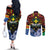 Personalised Vanuatu Tafea Province Couples Matching Off The Shoulder Long Sleeve Dress and Long Sleeve Button Shirt Unique Tropical Tribal Pattern