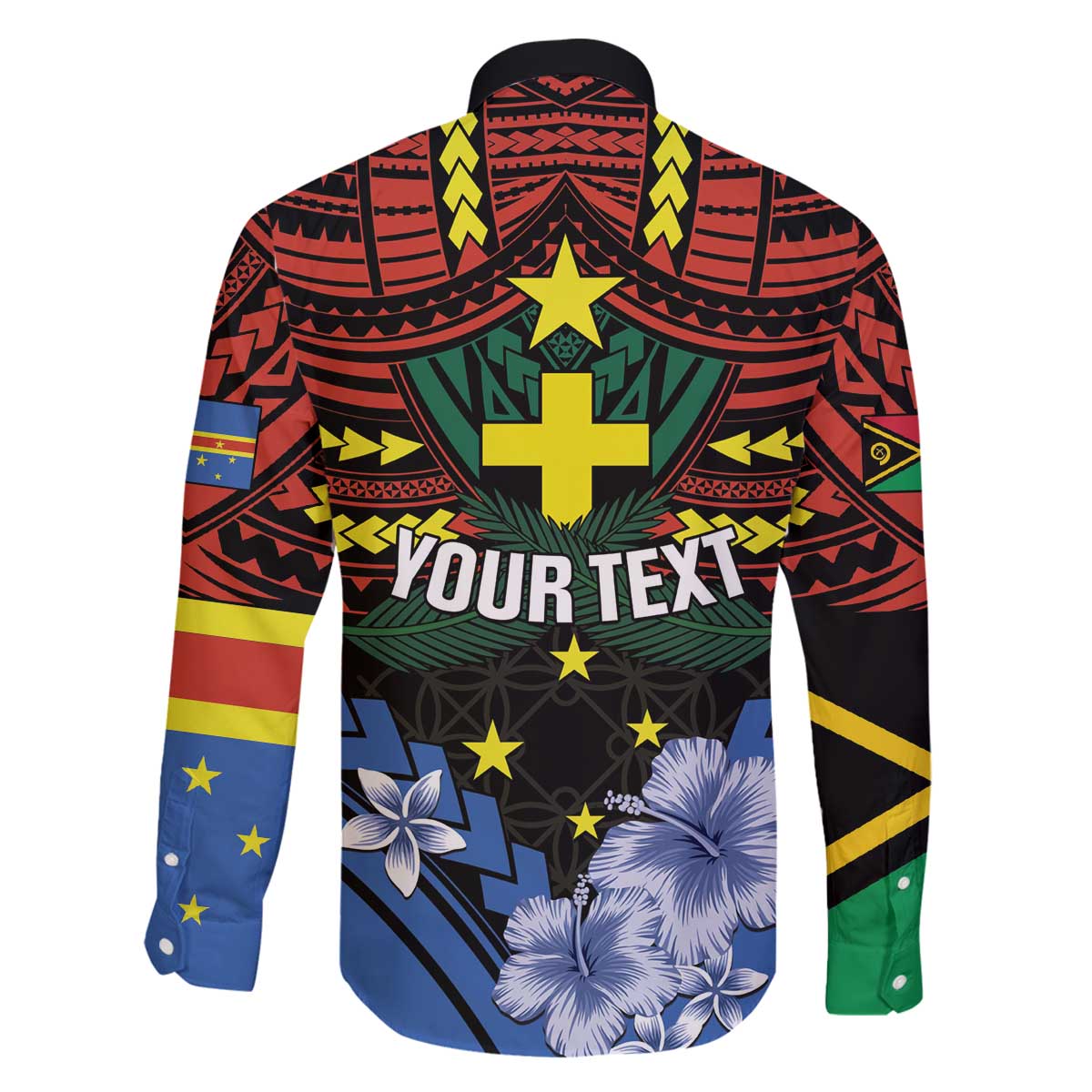 Personalised Vanuatu Tafea Province Family Matching Off The Shoulder Long Sleeve Dress and Hawaiian Shirt Unique Tropical Tribal Pattern LT01 - Polynesian Pride