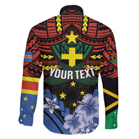Personalised Vanuatu Tafea Province Family Matching Off The Shoulder Long Sleeve Dress and Hawaiian Shirt Unique Tropical Tribal Pattern LT01 - Polynesian Pride