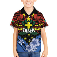 Personalised Vanuatu Tafea Province Family Matching Off The Shoulder Long Sleeve Dress and Hawaiian Shirt Unique Tropical Tribal Pattern LT01 Son's Shirt Colorful - Polynesian Pride
