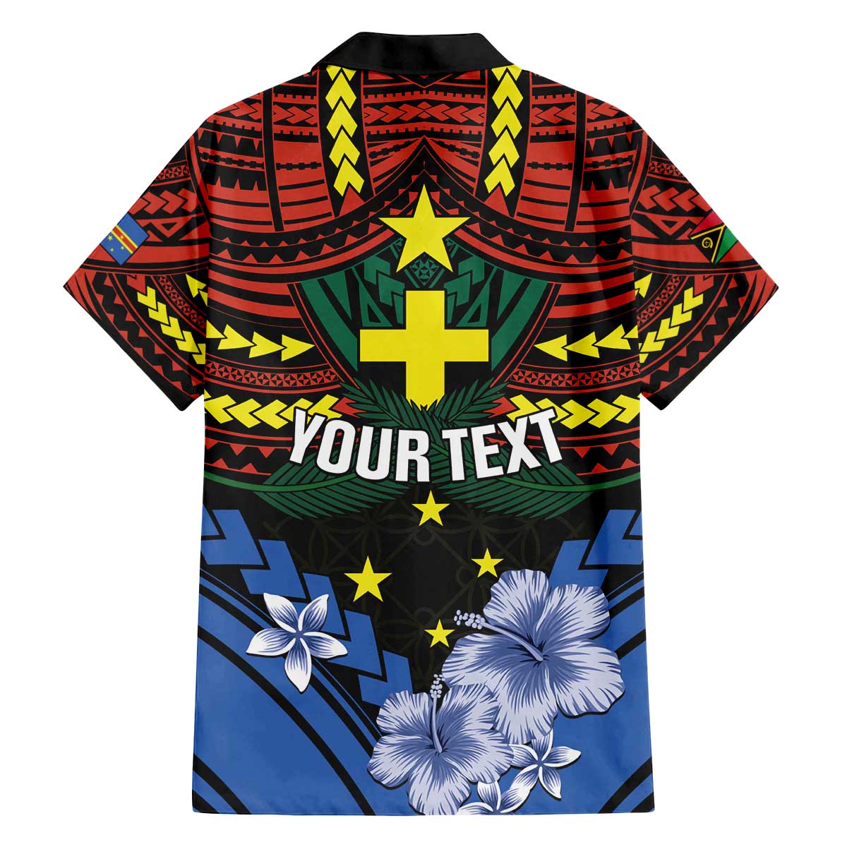 Personalised Vanuatu Tafea Province Family Matching Off Shoulder Short Dress and Hawaiian Shirt Unique Tropical Tribal Pattern