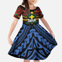 Personalised Vanuatu Tafea Province Family Matching Tank Maxi Dress and Hawaiian Shirt Unique Tropical Tribal Pattern LT01 Daughter's Dress Colorful - Polynesian Pride