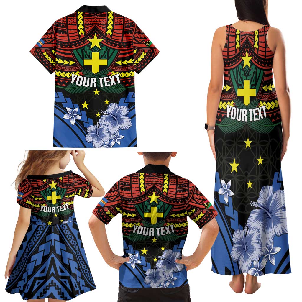 Personalised Vanuatu Tafea Province Family Matching Tank Maxi Dress and Hawaiian Shirt Unique Tropical Tribal Pattern LT01 - Polynesian Pride