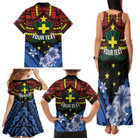 Personalised Vanuatu Tafea Province Family Matching Tank Maxi Dress and Hawaiian Shirt Unique Tropical Tribal Pattern LT01 - Polynesian Pride