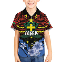 Personalised Vanuatu Tafea Province Family Matching Tank Maxi Dress and Hawaiian Shirt Unique Tropical Tribal Pattern LT01 Son's Shirt Colorful - Polynesian Pride