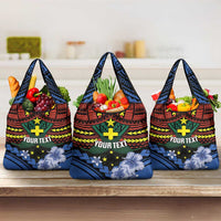 Vanuatu Tafea Province Grocery Bag Unique Tropical Tribal Pattern