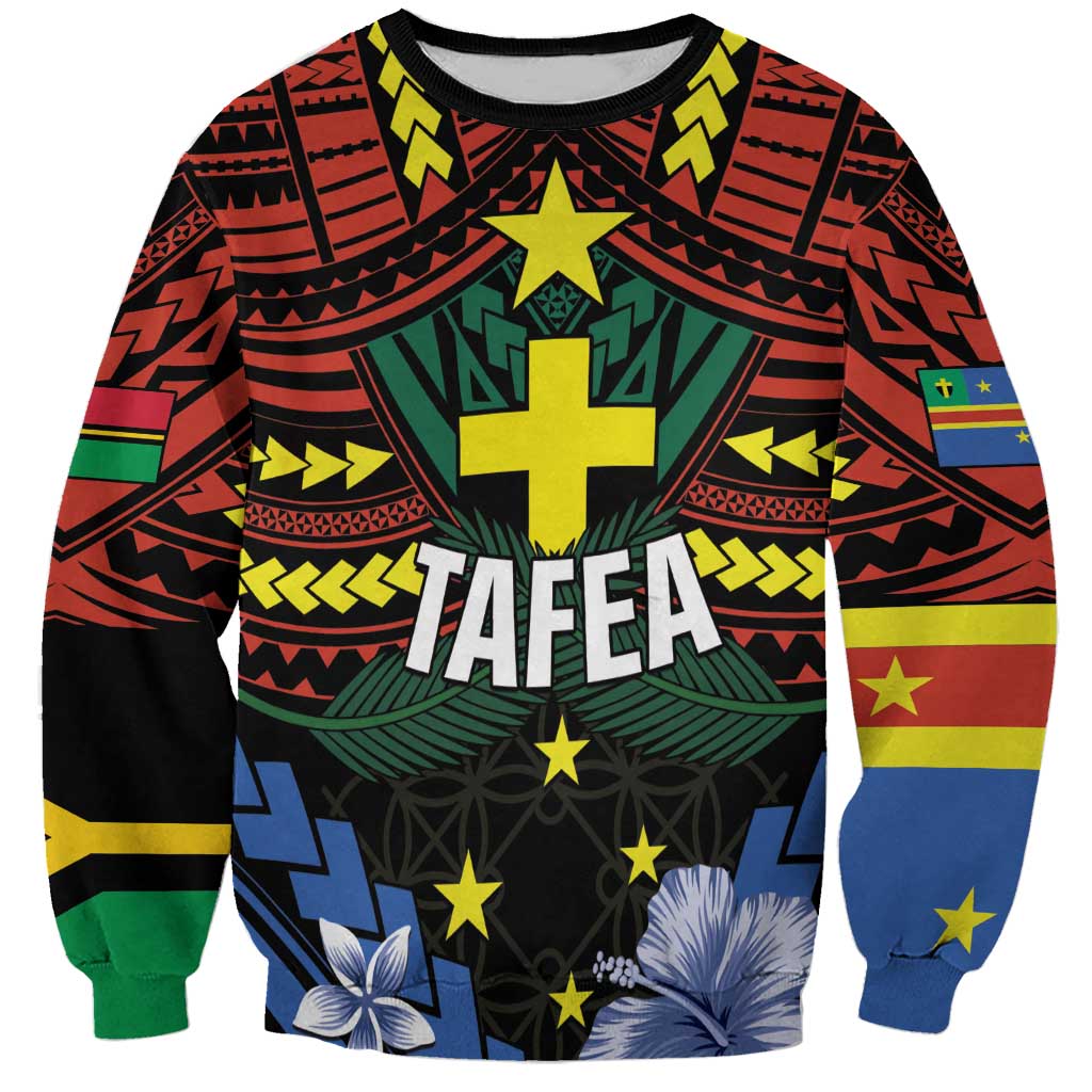 Personalised Vanuatu Tafea Province Sweatshirt Unique Tropical Tribal Pattern