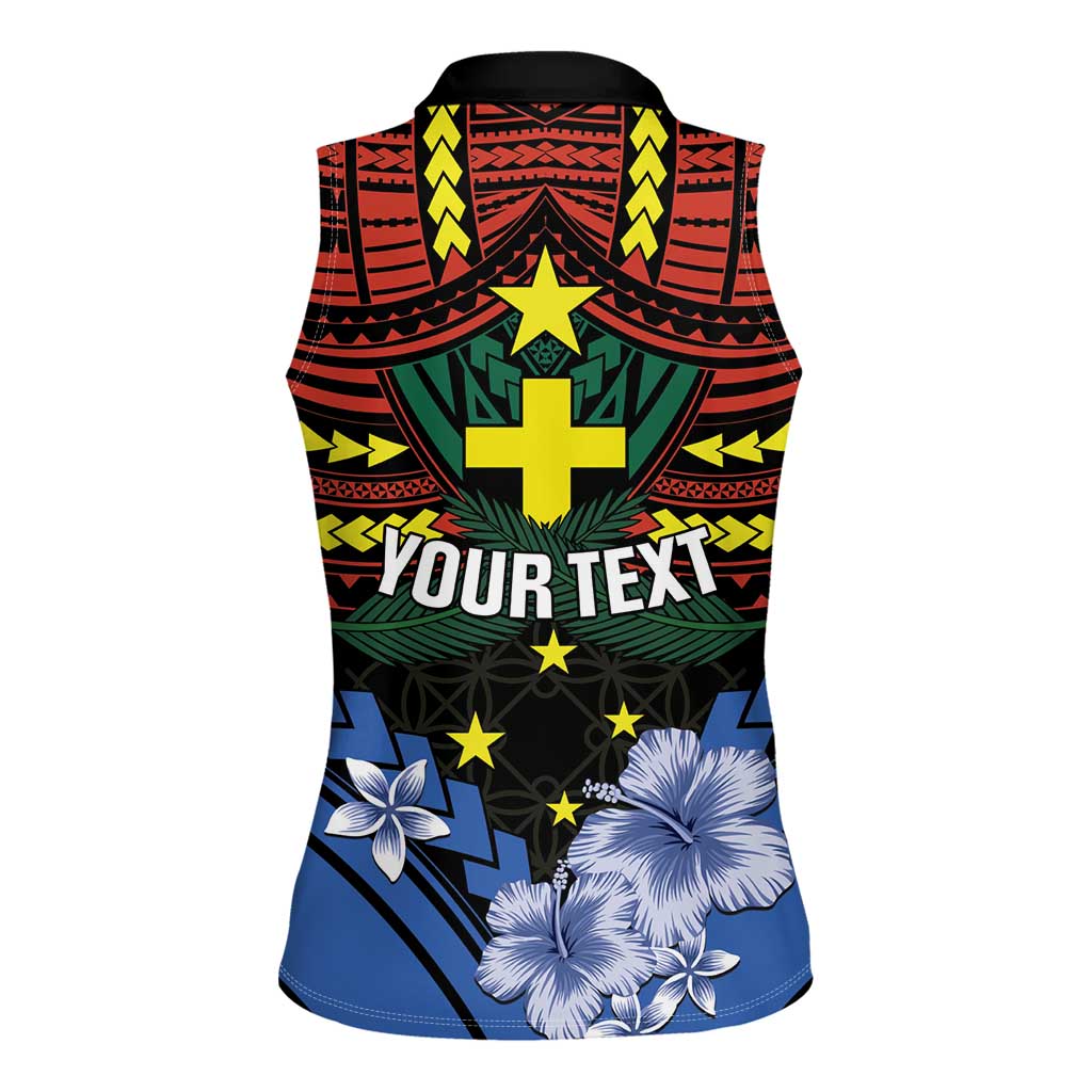 Personalised Vanuatu Tafea Province Women Sleeveless Polo Shirt Unique Tropical Tribal Pattern