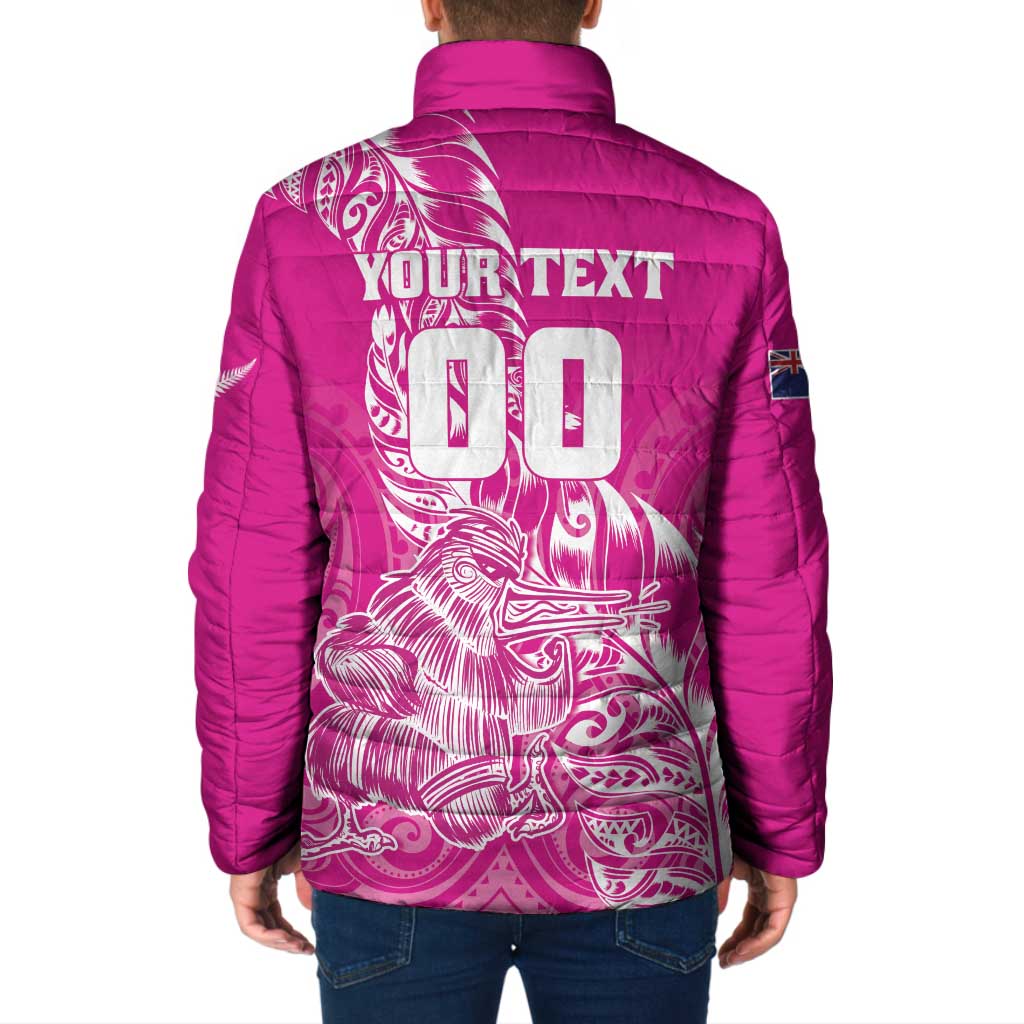 Custom New Zealand Rugby Silver Fern Padded Jacket Aotearoa Kiwi Maori Pink Version - Polynesian Pride