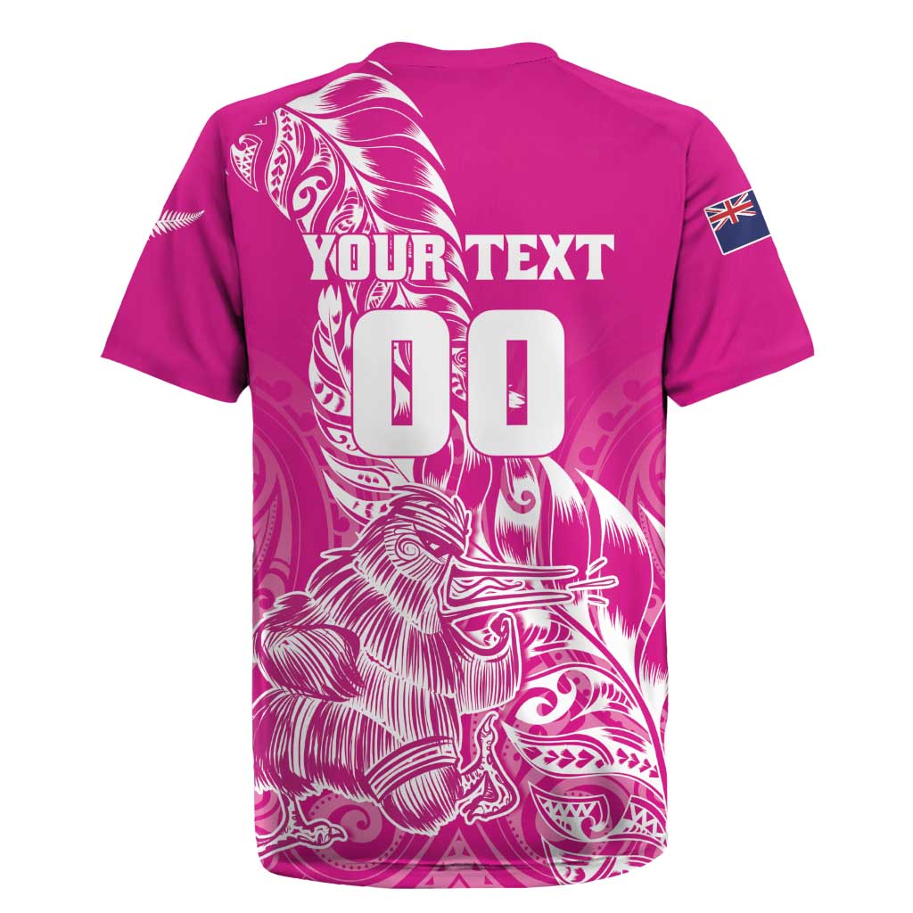 Custom New Zealand Rugby Silver Fern Rugby Jersey Aotearoa Kiwi Maori Pink Version - Polynesian Pride