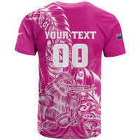 Custom New Zealand Rugby Silver Fern T Shirt Aotearoa Kiwi Maori Pink Version - Polynesian Pride