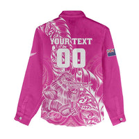 Custom New Zealand Rugby Silver Fern Women Casual Shirt Aotearoa Kiwi Maori Pink Version LT01 - Polynesian Pride