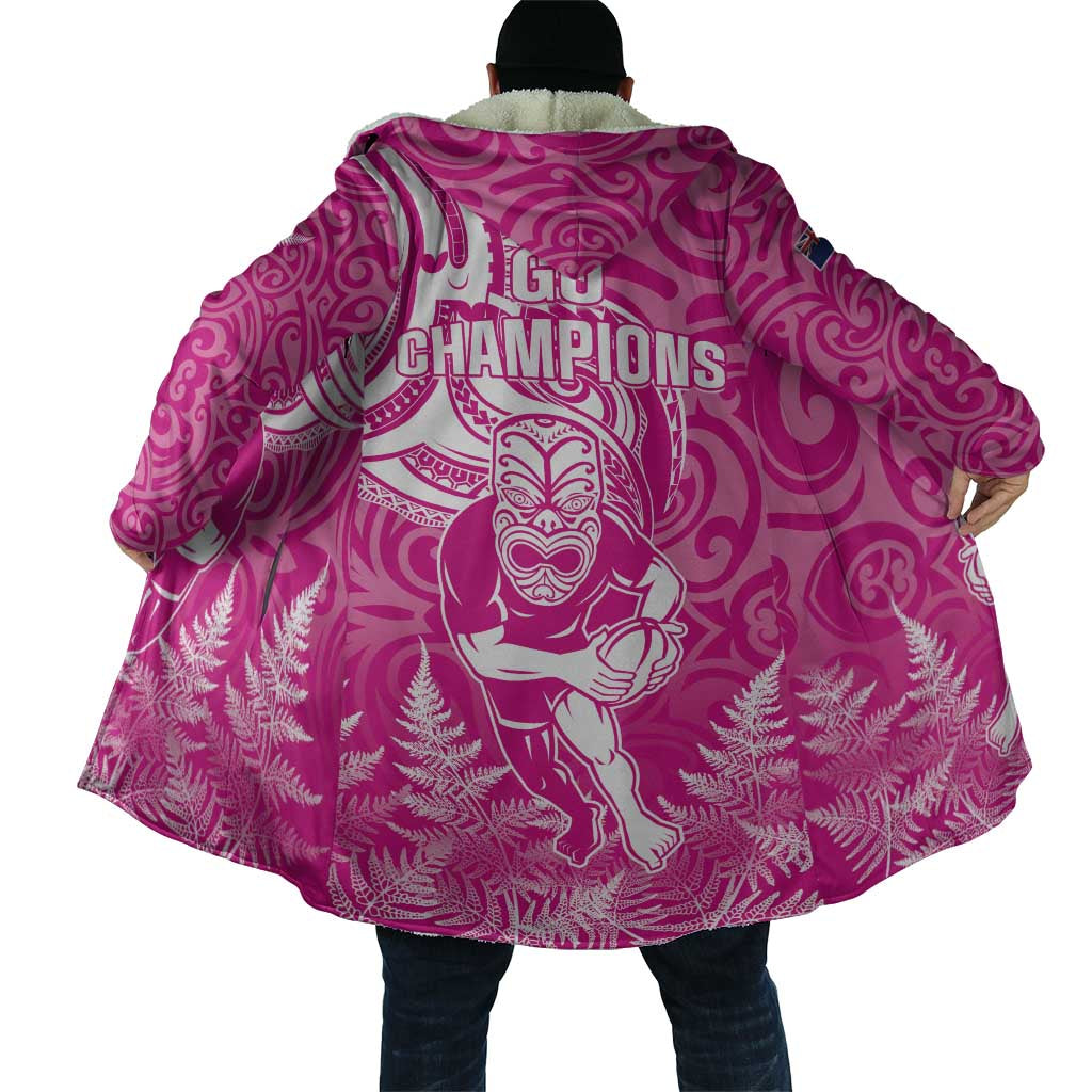 New Zealand Silver Fern Rugby All Pink Cloak Maori Tiki Player With Ta Moko Tribal LT01 - Polynesian Pride