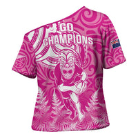 New Zealand Silver Fern Rugby All Pink Cross Shoulder Shirt Maori Tiki Player With Ta Moko Tribal LT01 - Polynesian Pride