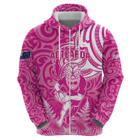 New Zealand Silver Fern Rugby All Pink Hoodie Maori Tiki Player With Ta Moko Tribal LT01 - Polynesian Pride