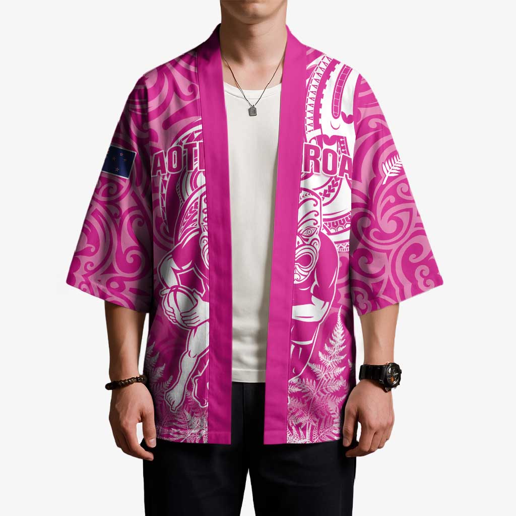 New Zealand Silver Fern Rugby All Pink Kimono Maori Tiki Player With Ta Moko Tribal LT01 - Polynesian Pride