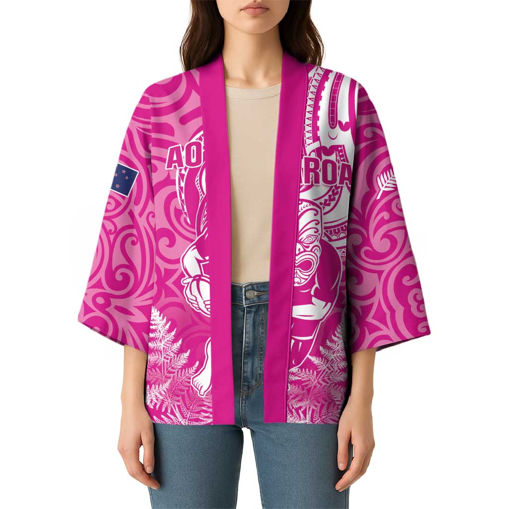New Zealand Silver Fern Rugby All Pink Kimono Maori Tiki Player With Ta Moko Tribal LT01 - Polynesian Pride