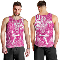 New Zealand Silver Fern Rugby All Pink Men Tank Top Maori Tiki Player With Ta Moko Tribal LT01 - Polynesian Pride