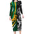 Custom New Zealand and South Africa Rugby Family Matching Long Sleeve Bodycon Dress and Hawaiian Shirt Silver Fern Protea Pattern World Cup 2023 LT01 Mom's Dress Art - Polynesian Pride