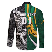 Custom New Zealand and South Africa Rugby Family Matching Mermaid Dress and Hawaiian Shirt Silver Fern Protea Pattern World Cup 2023 LT01 - Polynesian Pride
