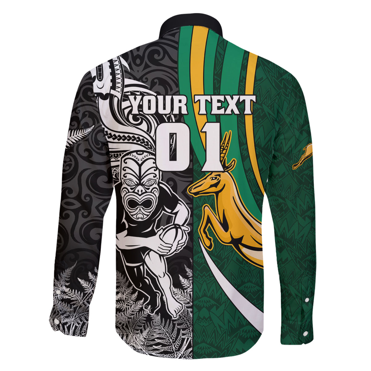 Custom New Zealand and South Africa Rugby Family Matching Off Shoulder Short Dress and Hawaiian Shirt Silver Fern Protea Pattern World Cup 2023 LT01 - Polynesian Pride