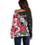 Custom New Zealand and England Rugby Off Shoulder Sweater Silver Fern With Red Rose World Cup 2023 LT01 - Polynesian Pride