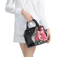New Zealand and England Rugby Shoulder Handbag Silver Fern With Red Rose World Cup 2023 LT01 - Polynesian Pride