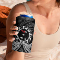 Toitu Te Tiriti Aotearoa Silver Fern 4 in 1 Can Cooler Tumbler Maori Pattern LT01 - Polynesian Pride