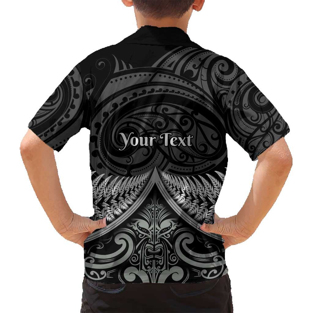 Personalised Toitu Te Tiriti Aotearoa Silver Fern Family Matching Long Sleeve Bodycon Dress and Hawaiian Shirt New Zealand Maori Pattern LT01 - Polynesian Pride