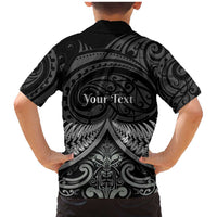 Personalised Toitu Te Tiriti Aotearoa Silver Fern Family Matching Mermaid Dress and Hawaiian Shirt New Zealand Maori Pattern LT01 - Polynesian Pride
