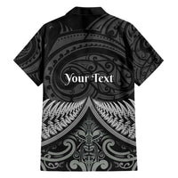 Personalised Toitu Te Tiriti Aotearoa Silver Fern Family Matching Short Sleeve Bodycon Dress and Hawaiian Shirt New Zealand Maori Pattern LT01 - Polynesian Pride