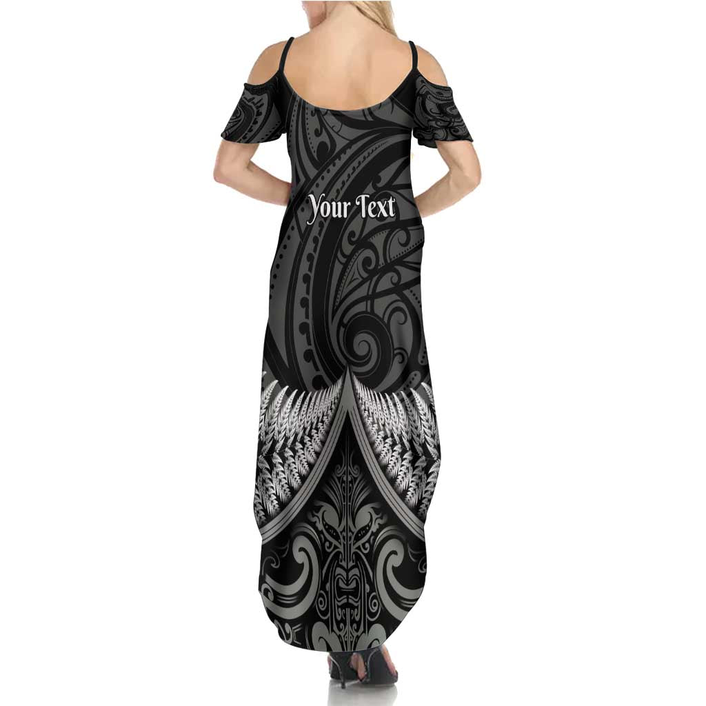 Personalised Toitu Te Tiriti Aotearoa Silver Fern Family Matching Summer Maxi Dress and Hawaiian Shirt New Zealand Maori Pattern LT01 - Polynesian Pride