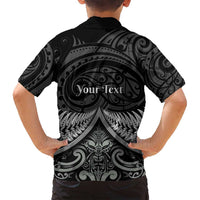Personalised Toitu Te Tiriti Aotearoa Silver Fern Family Matching Tank Maxi Dress and Hawaiian Shirt New Zealand Maori Pattern LT01 - Polynesian Pride