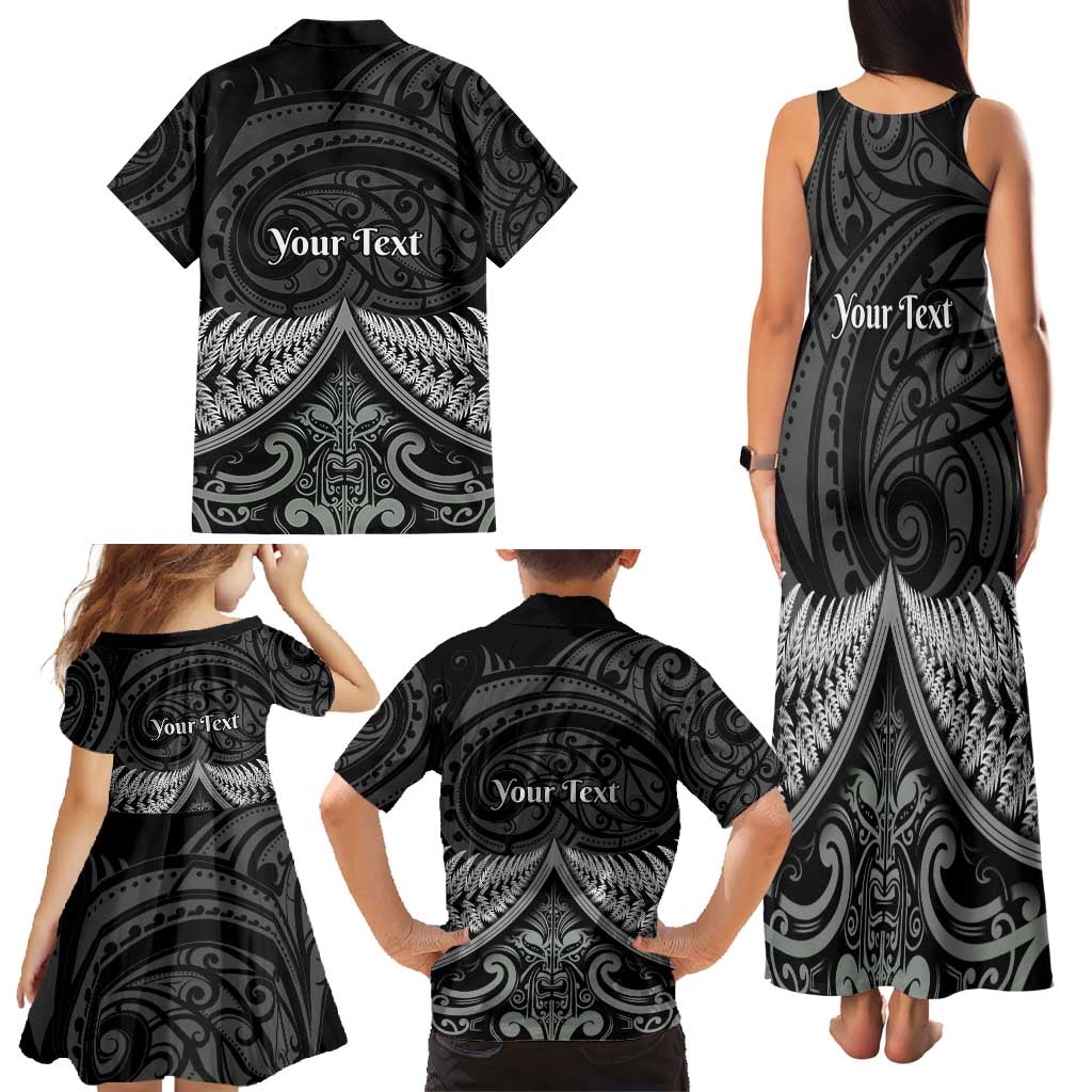 Personalised Toitu Te Tiriti Aotearoa Silver Fern Family Matching Tank Maxi Dress and Hawaiian Shirt New Zealand Maori Pattern LT01 - Polynesian Pride