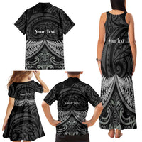 Personalised Toitu Te Tiriti Aotearoa Silver Fern Family Matching Tank Maxi Dress and Hawaiian Shirt New Zealand Maori Pattern LT01 - Polynesian Pride