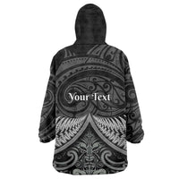 Personalised Toitu Te Tiriti Aotearoa Silver Fern Wearable Blanket Hoodie New Zealand Maori Pattern LT01 - Polynesian Pride
