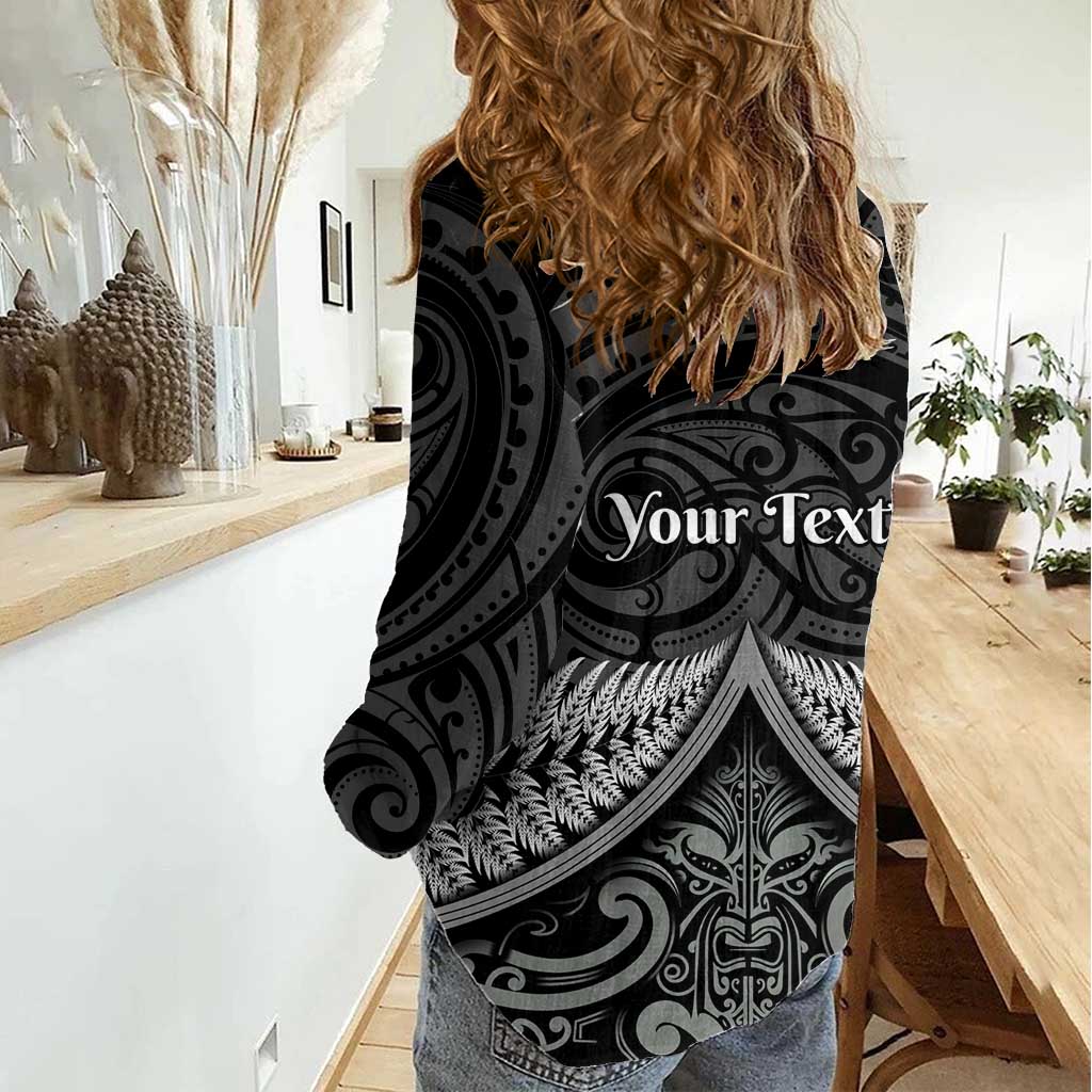 Personalised Toitu Te Tiriti Aotearoa Silver Fern Women Casual Shirt New Zealand Maori Pattern LT01 - Polynesian Pride