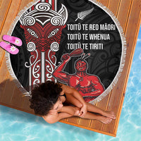 Toitu Te Reo Maori Toitu Te Whenua Toitu Te Tiriti Beach Blanket Maori Warrior New Zealand LT01 - Polynesian Pride