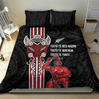 Toitu Te Reo Maori Toitu Te Whenua Toitu Te Tiriti Bedding Set Maori Warrior New Zealand LT01 - Polynesian Pride