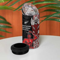 Toitu Te Reo Maori Toitu Te Whenua Toitu Te Tiriti 4 in 1 Can Cooler Tumbler Maori Warrior LT01 - Polynesian Pride