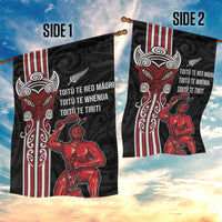 Toitu Te Reo Maori Toitu Te Whenua Toitu Te Tiriti Garden Flag Maori Warrior New Zealand LT01 - Polynesian Pride