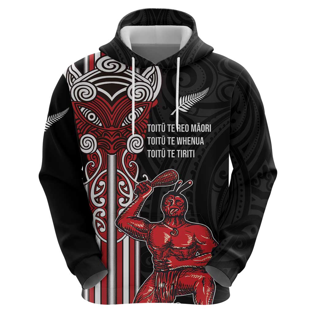 Toitu Te Reo Maori Toitu Te Whenua Toitu Te Tiriti Hoodie Maori Warrior New Zealand LT01 - Polynesian Pride