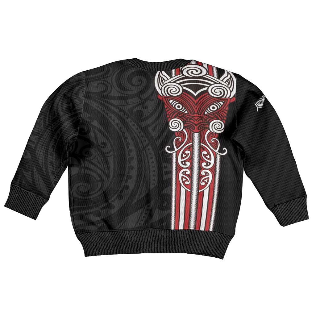 Toitu Te Reo Maori Toitu Te Whenua Toitu Te Tiriti Kid Ugly Christmas Sweater Maori Warrior LT01 - Polynesian Pride