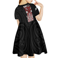 Toitu Te Reo Maori Toitu Te Whenua Toitu Te Tiriti Kid Short Sleeve Dress Maori Warrior New Zealand LT01 - Polynesian Pride
